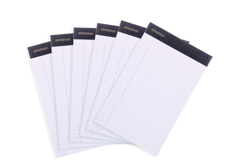 Mintra Office Legal Pads - ((PREMIUM WHITE 6pk, 5in x 8in, NARROW RULED)) - Image 2